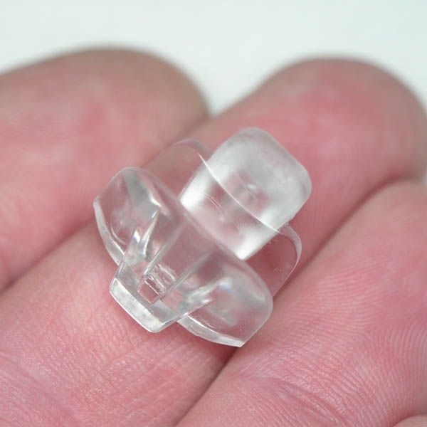 A custom-fitted clear mouthguard